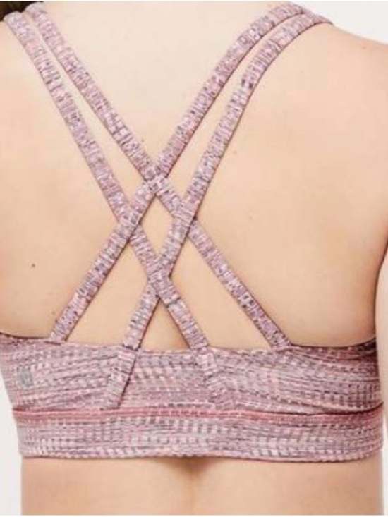 lululemon athletica Other - lululemon athletica Pink Mauve Patterned Strappy Sports Bra